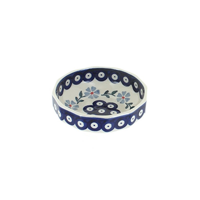 Blue Rose Polish Pottery Blue Violet Small Angular Bowl