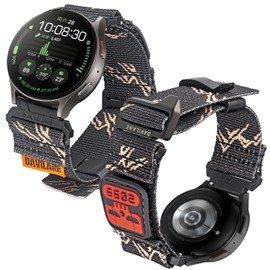 22mm Tactical Nylon Quick Release Watch Band with Swappable Patches & G-Hook Closure - Universal Fit for Smartwatches and Analog Watches