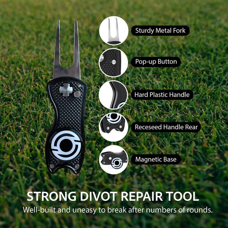Kaizen Golf Divot Repair Tool with Magnetic Ball Marker -