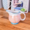 Patterned Milk Jug 300ml & Sugar Pot/Bowl Set - Orange/Blue