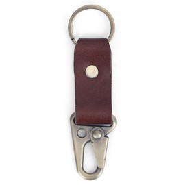 The Antiq Leather Keychain, Key Chain with Tactical HK EDC Clip, Key Fob Holder for Men and Women (Tan)