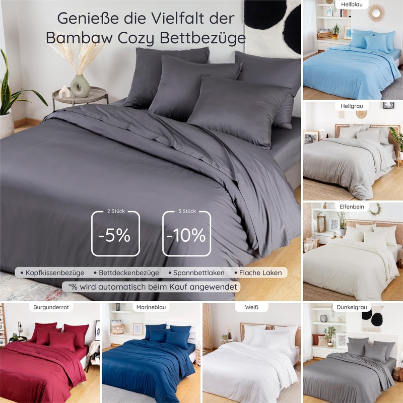 Bambaw - Anthracite Fitted Sheet 90 x 200 cm -