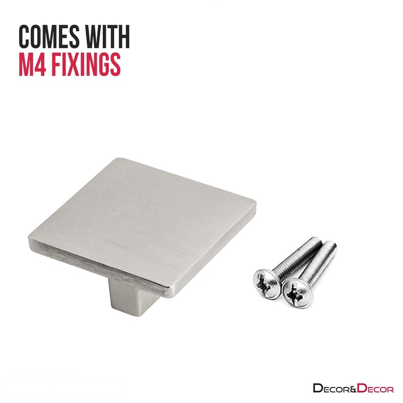 Decoranddecor Calla Square Cabinet Knob Door Pull Handle Kitchen Cupboard