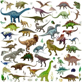 76 Pieces Dinosaur Glow in the Dark Wall Stickers, Baby Room Dinosaur Wall Decor, Dinosaur Stickers, Animal Luminous Stickers for Children's Room, Bedroom, Children's Room Decor