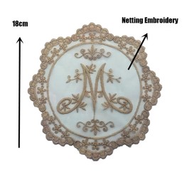 Pack of 2 17 cm Round Lace Doilies, Retro Embroidered Coasters, Flower Mat, Lace Placemat, Table Mat, Cup Mat, Doily, Vase Mat for Table, Wedding, Home Decoration, Camel