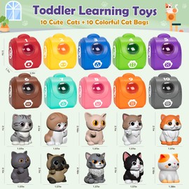 Learning Toys for Toddlers 1 2 3 Year Old Toddlers, 20Pcs Kitten Finger Puppets for Kids, Montessori Counting, Matching & Sorting Toy, Christmas Birthday Gifts for Baby Boys Girls Age 12-18 Months