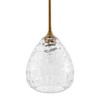 Homebelife Transparent Clear Hammered Glass Pendant Light with Brass Gold