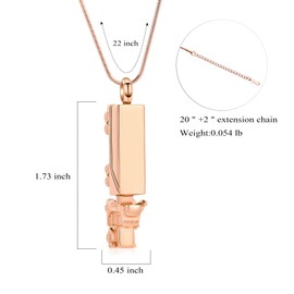AIWENXI Urn Necklace for Ashes for Men Truck Cremation Jewelry Adults Stainless Steel 18 Wheeler Semi Truck Keepsake Urn Pendant Ashes Memorial Necklaces Jewelry Locket Gifts
