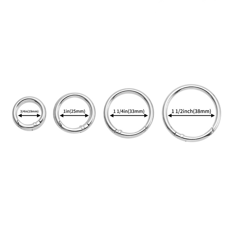 QIUTIMIY 15pcs Trigger Spring O Ring Metal Round Carabiner Clip