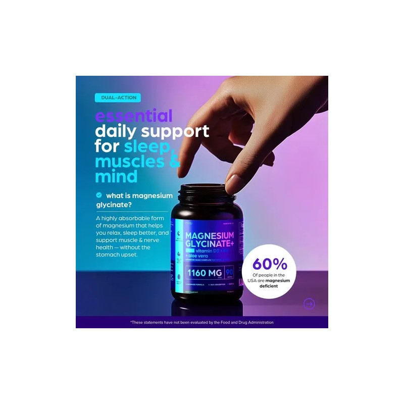 Artnaturals Magnesio Glicinato Aloe Vera 120 Cápsulas