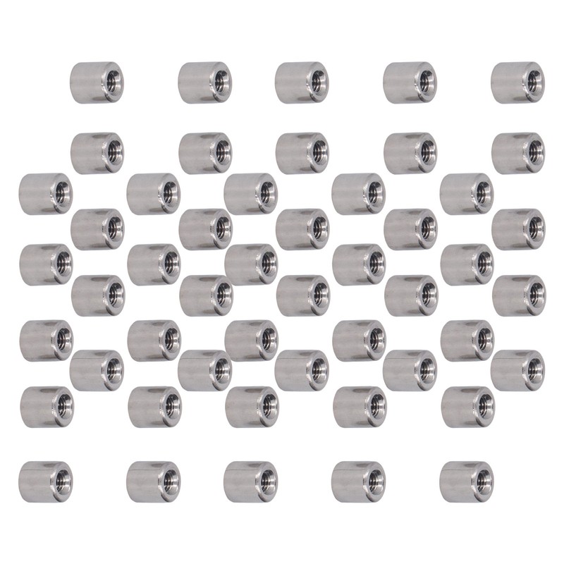 50Pcs Coupling Nut Round M4 Stainless Steel Rod Connector Nut