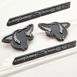 AMP NEW Magnetic Howling Coyote 5.0 Fender Emblems Fits 64-23 Mustang F150 Universal