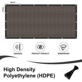 LOVE STORY 6'x74' Fence Privacy Screen Outdoor Mesh Fencing Covers Screen Fence Wind Block with Grommets for Patio Garden Wall Backyard,Brown (We Make Custom Size)