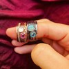 Quiges Stainless Steel Stacking Ring Filling Ring with Zirconia 2
