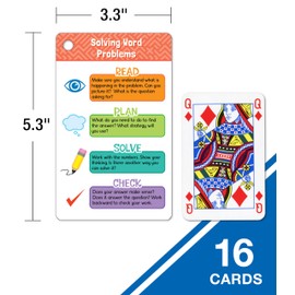 Carson Dellosa Be Clever Wherever Things on Rings My Math Reference, Kindergarten-Grade 2 Math, Book Ring and Hundred Chart, Money, Time, Place Value, Addition, Subtraction Flash Cards (16 pc)