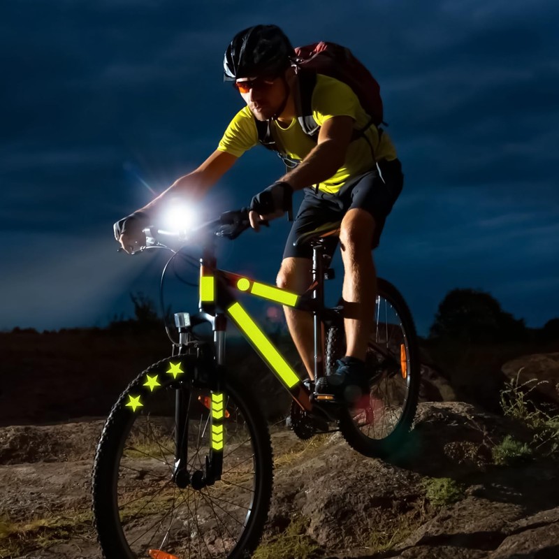 YueJieSelected Reflectors Bicycle Sticker Fluorescent Green