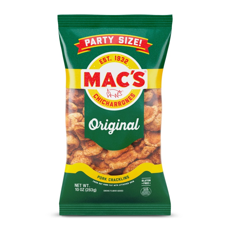 Mac's Original Cracklins Pork Rind (10 Ounce, Pack of 2)