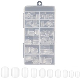 KALOLINNA Nail Tips, Children, Set of 100, Small, Elementary School Students, 10 Sizes, Clear, Nail Supplies, DIY, Short, Nail Decoration, Popular for Girls, Storage Case Included