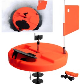 Adnee Ice Fishing Tip-Up - 10.5" Thermal Tip-Up with Orange Pole Flags - Freeze-Proof Ice Fishing Accessories Covers 10" Hole