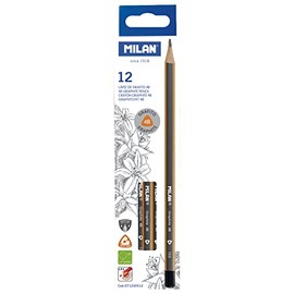 MILAN Box of 12 graphite pencils 4B triangular pencils
