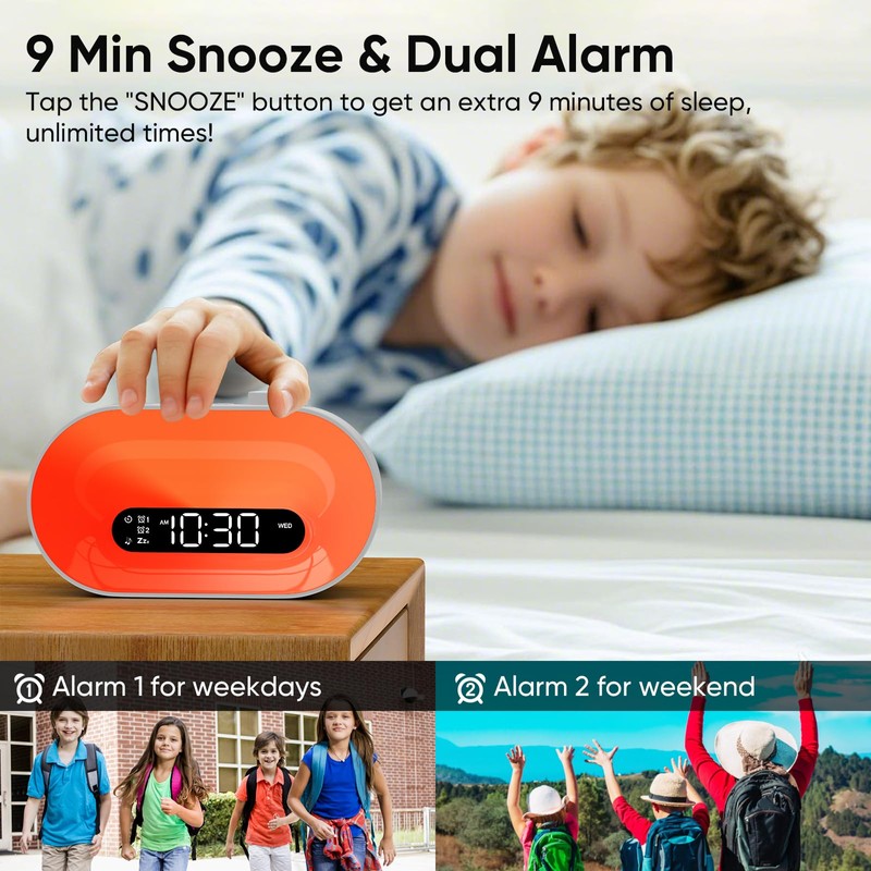 APUZOM Light Alarm Clock Sunrise Wake Up Light Bluetooth Speaker