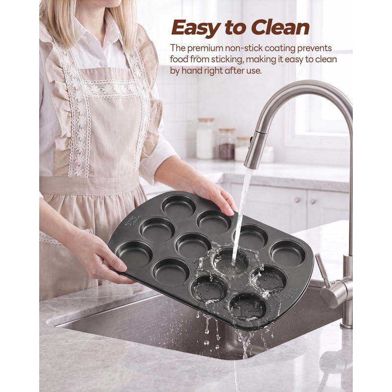 Muffin Top Pan, 12 Cavity Baking Pan for Muffin Tops,