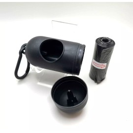 None Dog Leash-Walking Leash Strap & Poop Waste Bag Holder, Leash Clip, 1 Roll Black