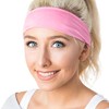 Hipsy Adjustable & Stretchy Basic Xflex Wide Headbands for Women Girls & Teens (Basic Pink)
