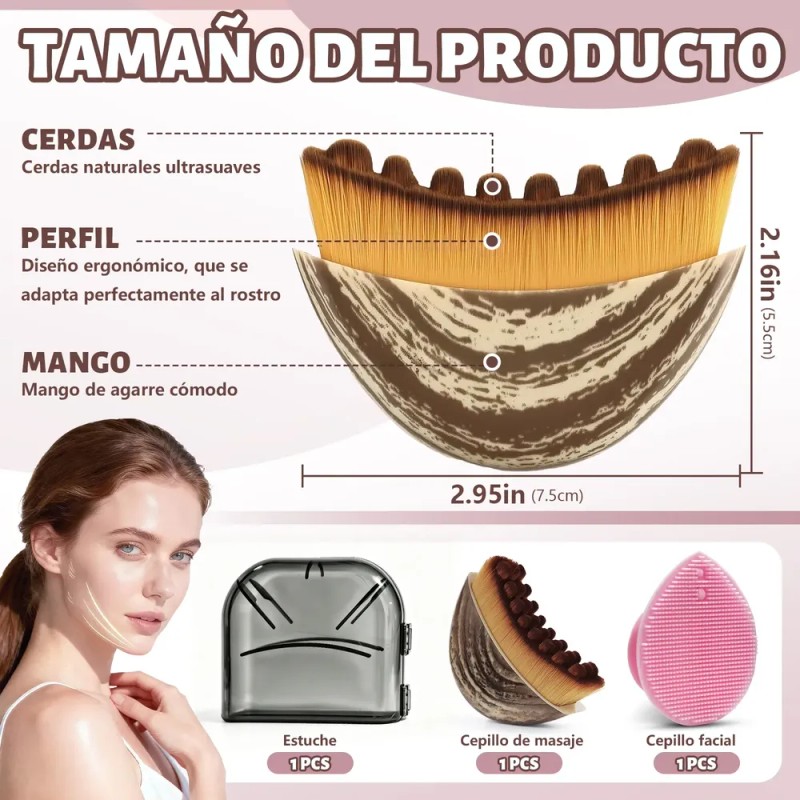 Linfático Contorno Facial Cepillo Y Exfoliante Cepillos