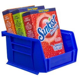 Akro-Mils 30210 AkroBins Plastic Hanging Stackable Storage Organizer Bin, 5-Inch x 4-Inch 3-Inch, Blue, 24-Pack