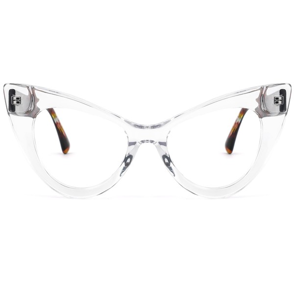 Zeelool Retro Cat Eye Blue Light Blocking Glasses ZJGA747707-01B Crystal