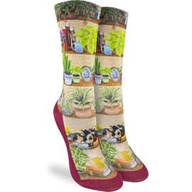 Good Luck Sock Women's Bookshelf of Plants Socks, Shoe Size 5-9