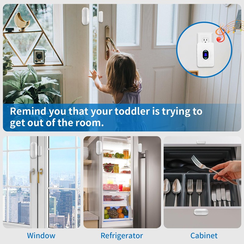 Daytech Door Sensor Chime Entry Alert Chime Wireless Door Window