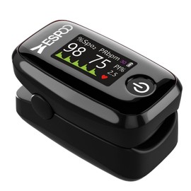 ESPOO Pulse Oximeter Fingertip YM201 Serious, Oxygen Monitor Fingertip(Black)