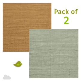 Perlimpipin Muslin Blanket – Baby Swaddle Wrap – Pack of 2