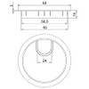 König Metal Cable Grommet ATTER Diameter 60 mm Matte Black