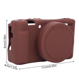lasuroa Kameratasche für Sony ZV-1, Weiche Schutzhülle aus Silikon mit Displayschutz Kratzfest Schmale Passform Digitalkamera-Hülle (Kaffee)