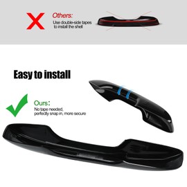 Spotrim for 11th Gen Civic Accessories No Tape Exterior Door Handle Cover Auto Accessories Compatible with Honda Civic 2022-2025, Accord/CR-V/HR-V 2023-2025 (Gloss-Black)