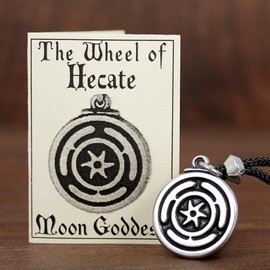 Wheel of Hecate Symbol Pendant Wiccan Pagan Goddess Necklace
