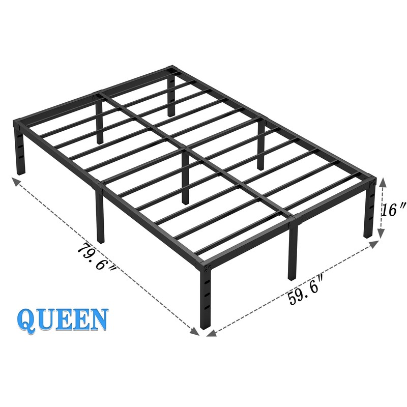 NEW JETO Metal Bed Frame,Queen Size Bed Frame with Storage