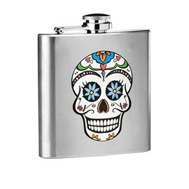 Premier Housewares Skull Design Hip Flask, Stainless Steel - 6 oz