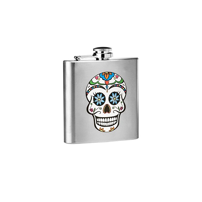 Premier Housewares Skull Design Hip Flask, Stainless Steel - 6