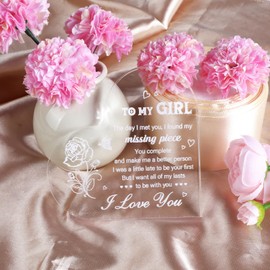 MUCOOS Acrylic Plaque with Floral Design,Gifts for Mum on Her Birthday, Gifts for Women,Special Presents for Friends,Celebrate Love and Friendship,Gifts for Her,Gifts for Girls