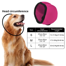 Dog Ear Covers, Windproof & Noise-Proof Pet Ear Head Wrap Adjustable Protective Shower Hat for Grooming Drying Bathing