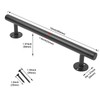Purife 16'' Long Black Metal Door Pull Handles Pack of