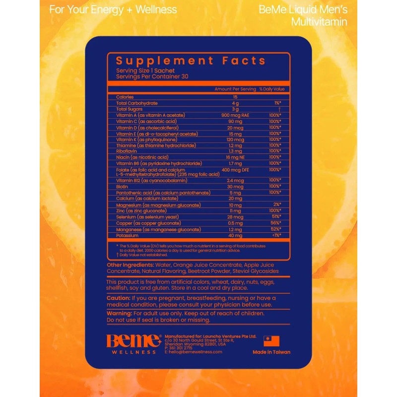 Beme Multivitaminas Líquidas Hombres 30 Sobres