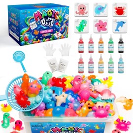 Kiditos Magic Water Elf Toy Kit,Aqua Fairy 65ML, 10 Sea Creature Colors
