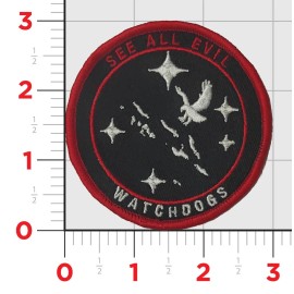 MARINE CORPS VMU-1  SEE ALL EVIL WATCHDOGS EMBROIDERED HOOK & LOOP PATCH