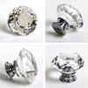 FENSING 12 Pcs 30MM Crystal Clear Cabinet Knobs Silver Diamond