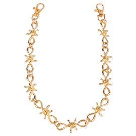 Mikovivi Gold Thorns Wallet Chain, Hip Hop Punk Pants Pocket Chain Jeans & Streetwear Rock Style Fashion Biker Accessory for Women and Men